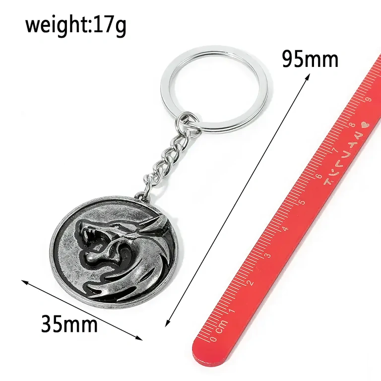 Mannenaccessoires met wolfdesign, antiek zilver