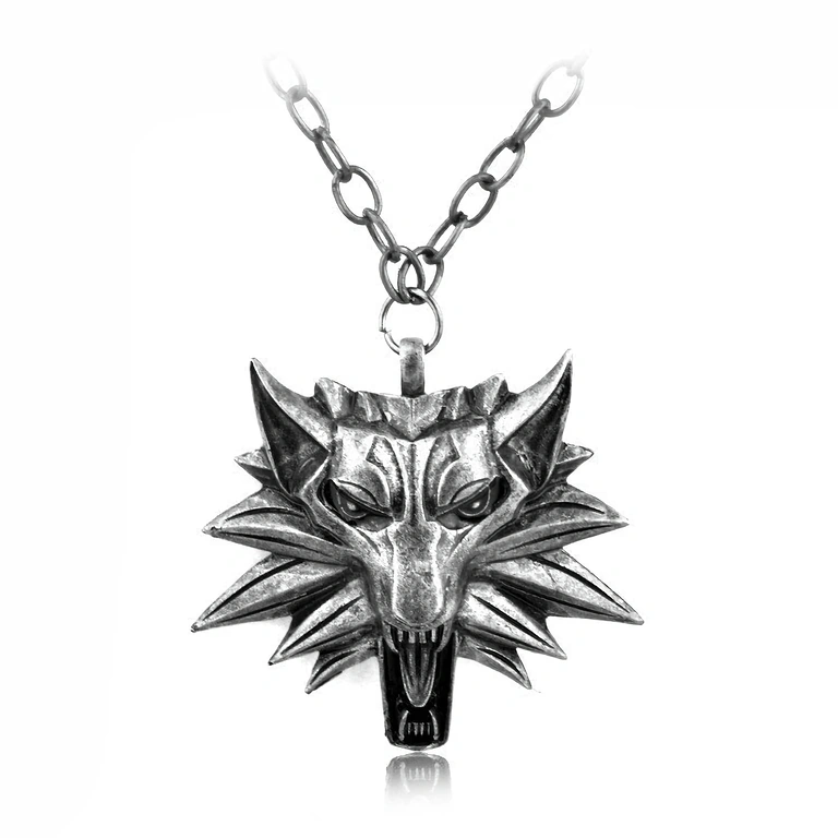 Zilveren Witcher ketting voor cosplay Zilverkleurige ketting perfect voor The Witcher cosplay, realistische details