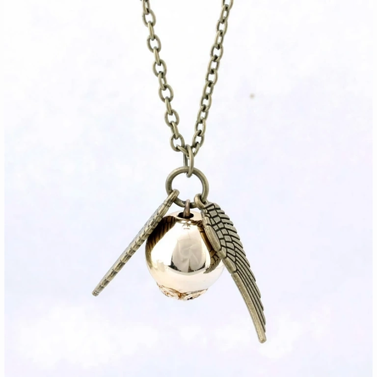 Engelenvleugel ketting – Snitch Fantasy ketting met engelenvleugels en gouden Snitch bal