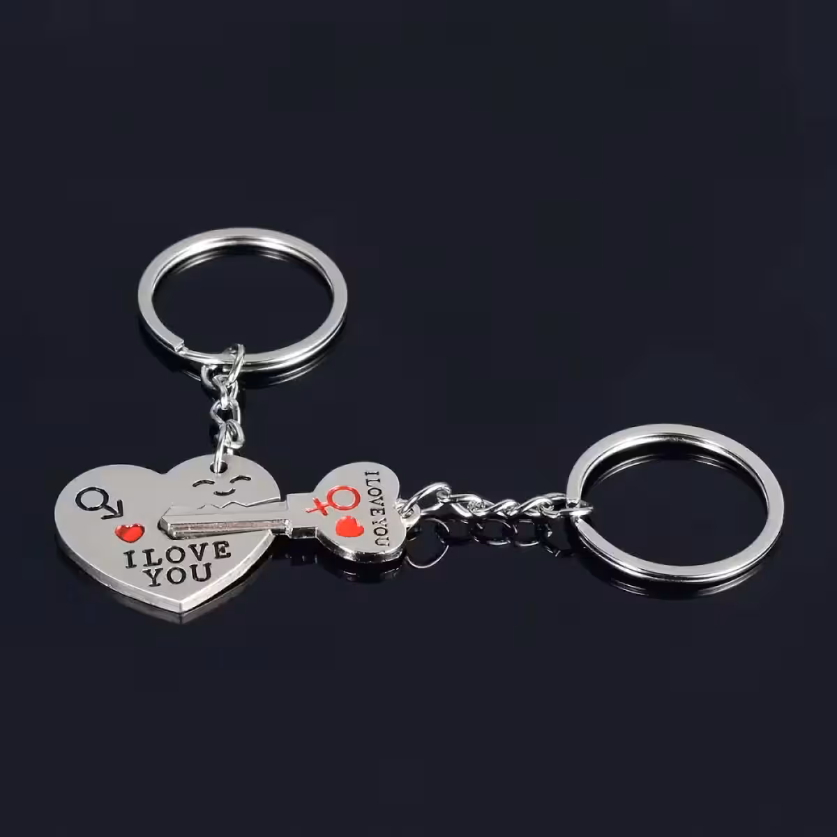 Leuke sleutelhanger met hart en slot voor twee