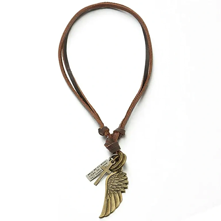 Mannenketting met tribal design, metalen hanger