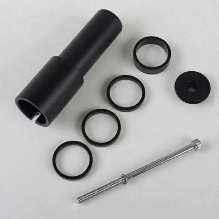 Zwarte aluminium stuurverlenging – eenvoudige montage Zwarte stuurpen verhoger – universeel compatibel