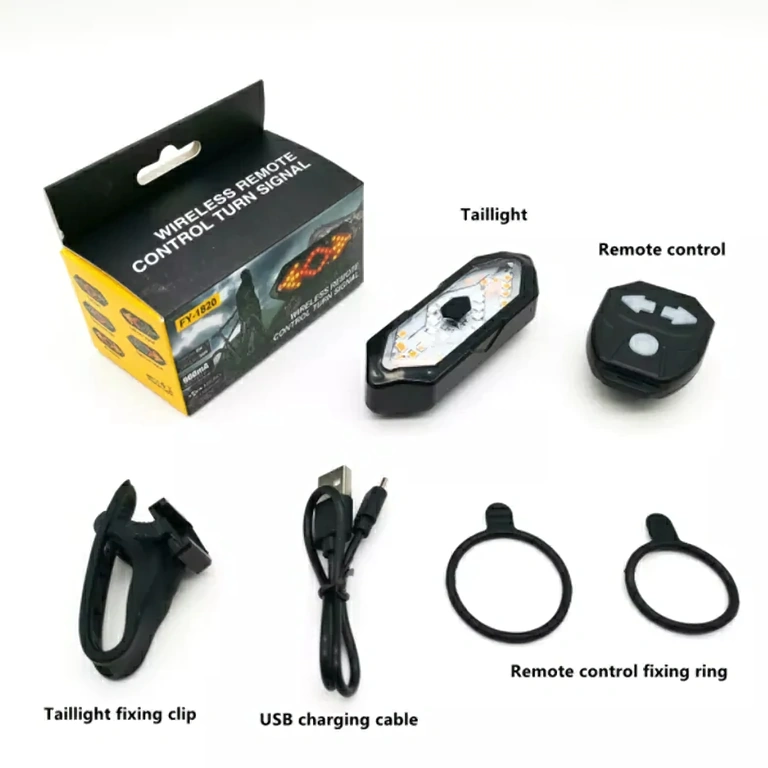 Fietsrichtingaanwijzer met USB-oplaadfunctie Links/rechts signalering met USB-voeding voor fiets