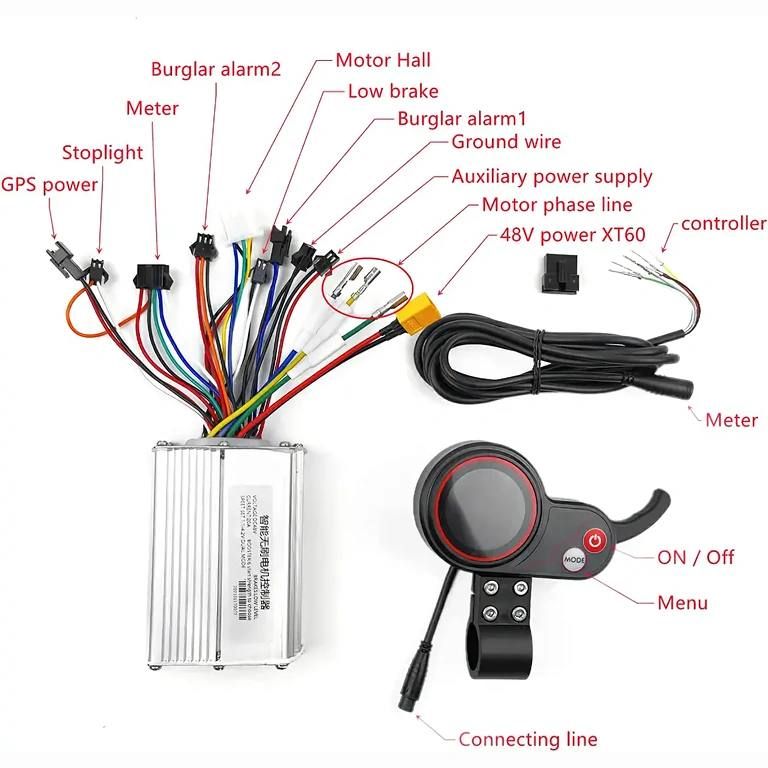 Complete kit met 48V controller en gashendel voor elektrische scooters