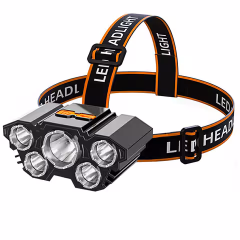 Professionele LED hoofdlamp met accu – krachtige lamp met lange autonomie voor vissen en kamperen