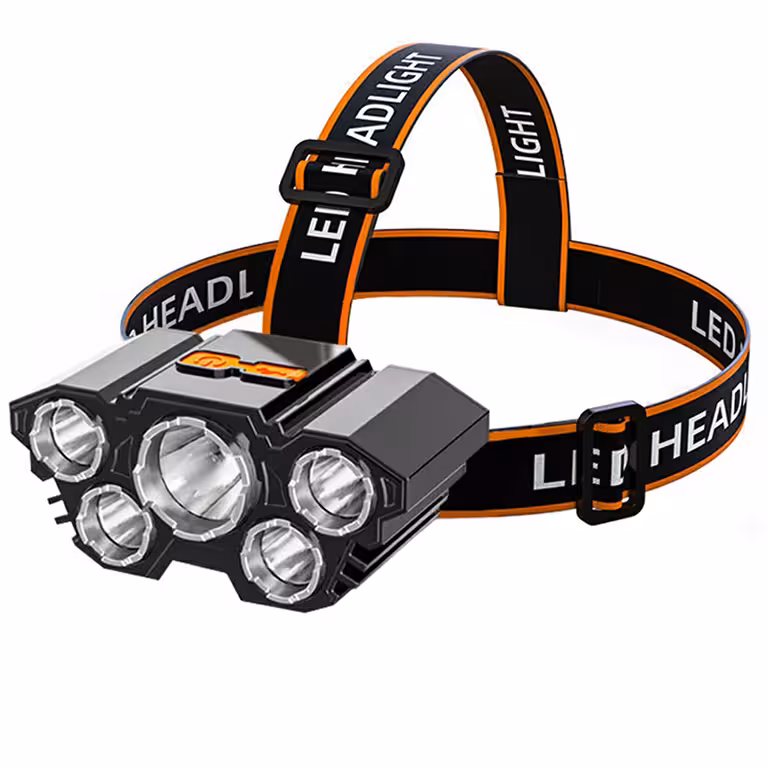 Professionele LED hoofdlamp met accu – krachtige lamp met lange autonomie voor vissen en kamperen