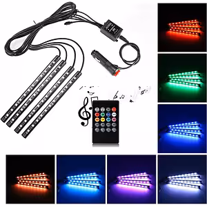 Auto sfeerverlichting – LED RGB strips kit voor interieur met geluidsensor