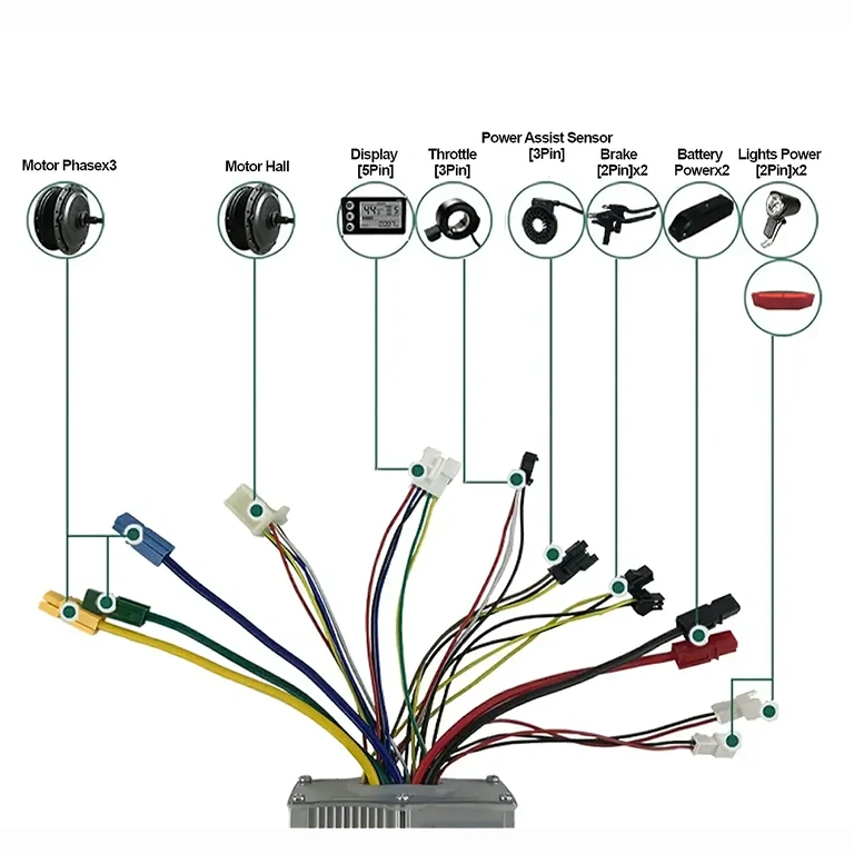 48V-controller voor elektrische step Controller compatibel met 48V batterijen voor scooters