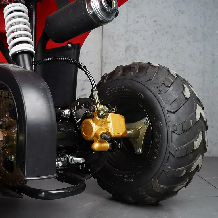 Achterremklauw ATV goudkleurig Gouden ATV remklauw met remschijf, achtermodel