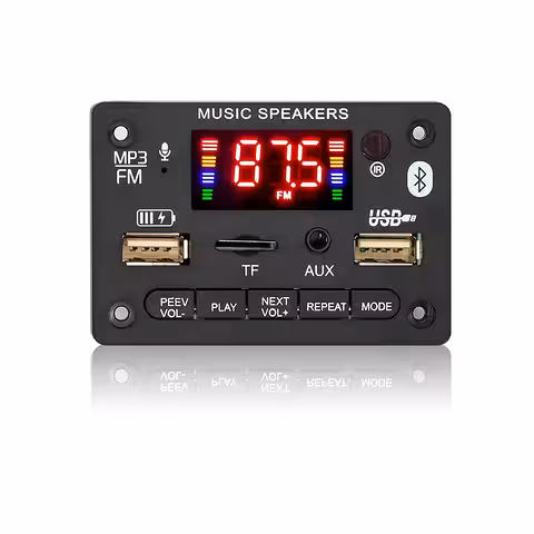 Bluetooth 5.0 audiomodule met FM, MP3 en stereo versterker 2x40W 5V/12V