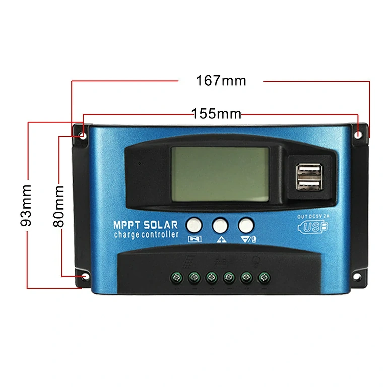 Laadregelaar voor zonne-energiesystemen met compacte afmetingen