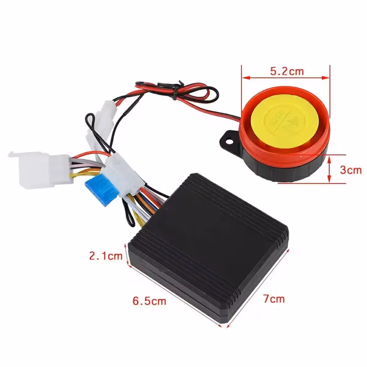 Afmetingen van motor anti-diefstal systeem en afstandsbedieningen