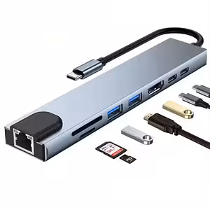 8-in-1 USB-C hub met HDMI 4K, RJ45, USB 3.0 en Power Delivery – MacBook, Dell, Lenovo