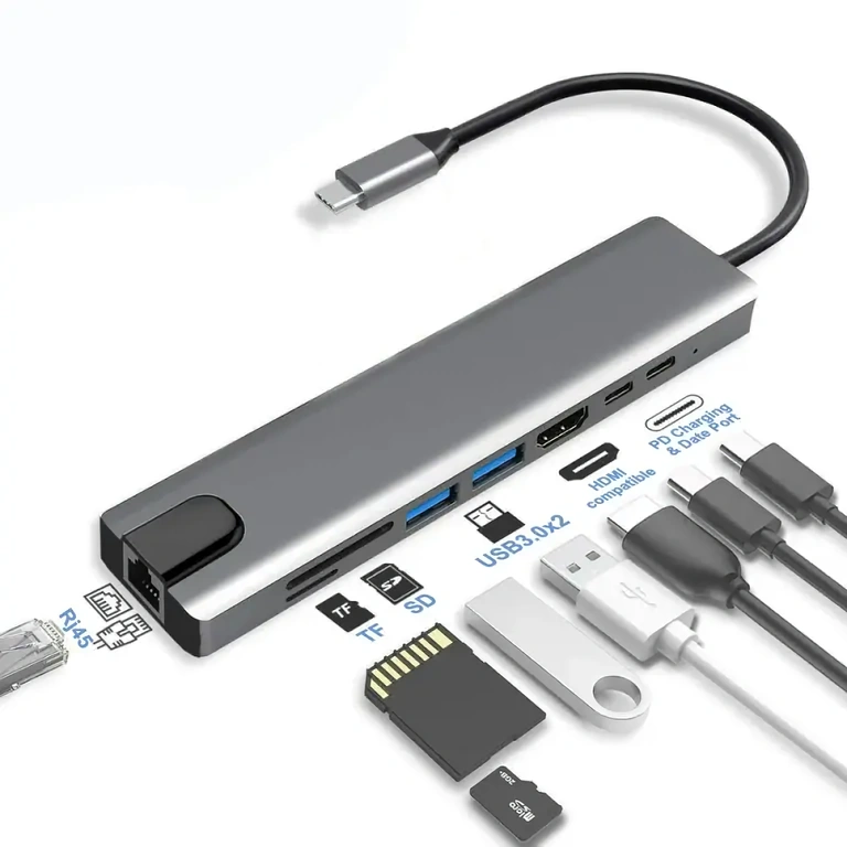 USB-C adapter met SD- en TF-kaartsleuven