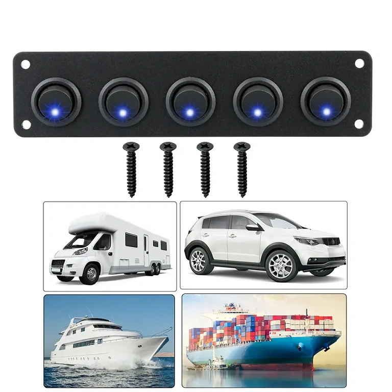 Voorbeeld van montage van schakelpaneel in autointerieur