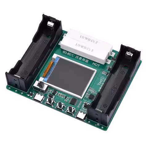 18650 batterijtester met kleurendisplay, automatisch laden en ontladen – USB Type-C