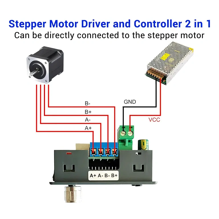 Elektrisch aansluitingsschema voor stepper module