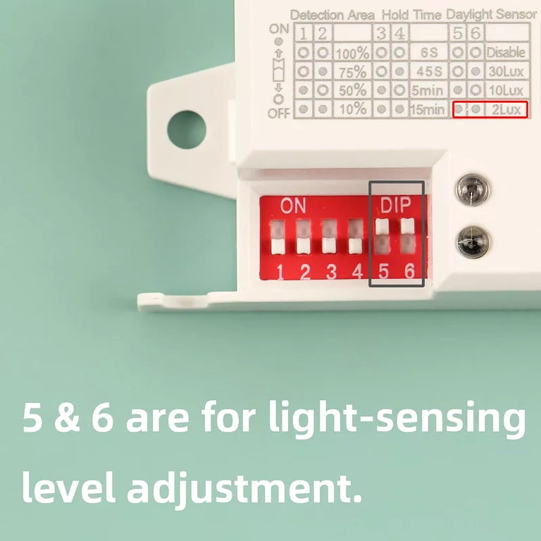 Lichtdrempelselector 2–2000 lux voor schemersensor