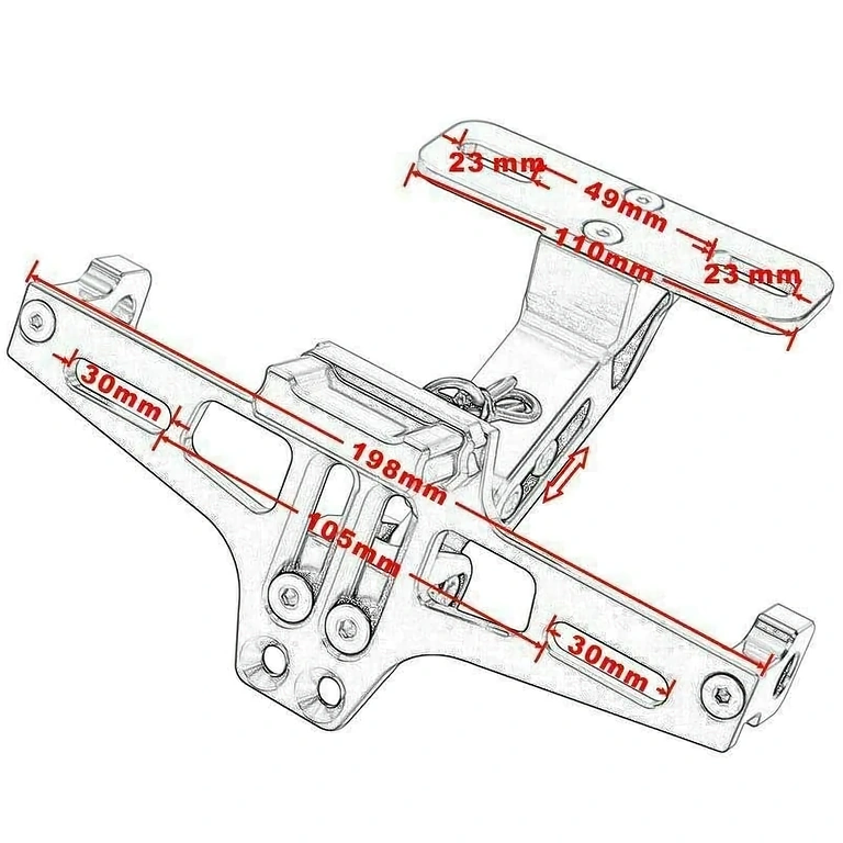 Compacte motorplaat-houder, ideaal voor sportmotoren