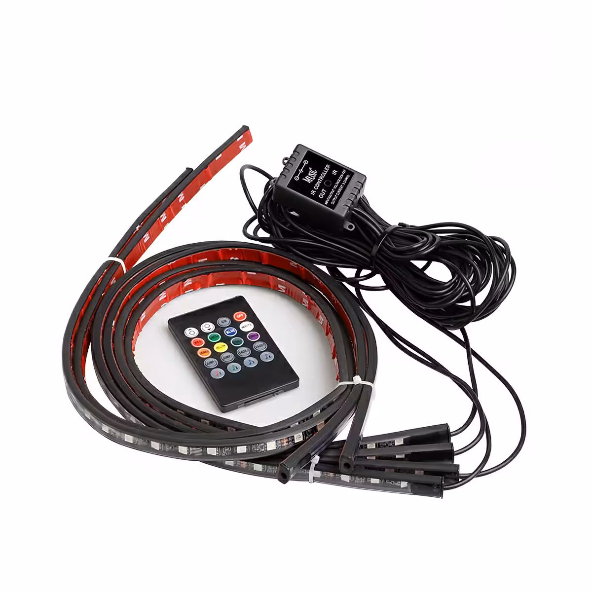 LED-strips voor auto, bedienbaar via telefoon