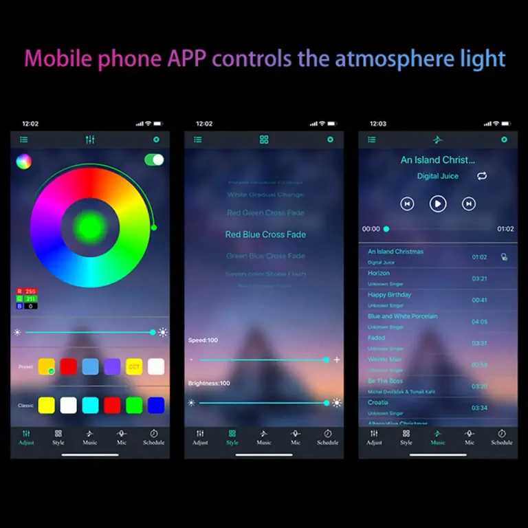 Autoverlichting gesynchroniseerd met muziek Auto-LED’s die op muziek ritme reageren