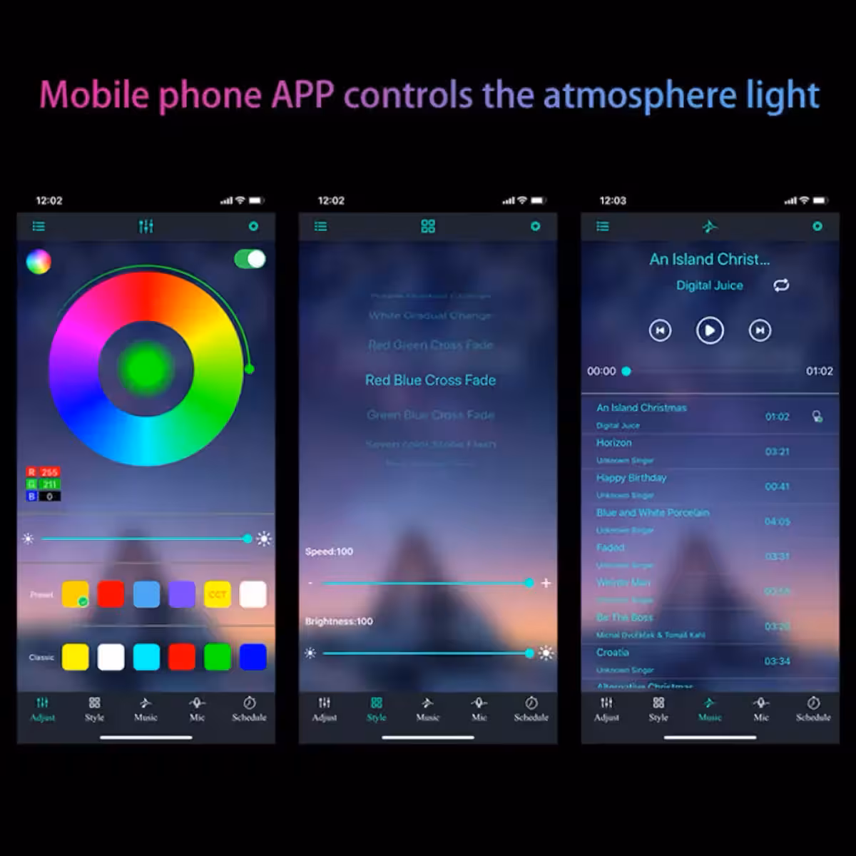 Auto-LED’s die op muziek ritme reageren