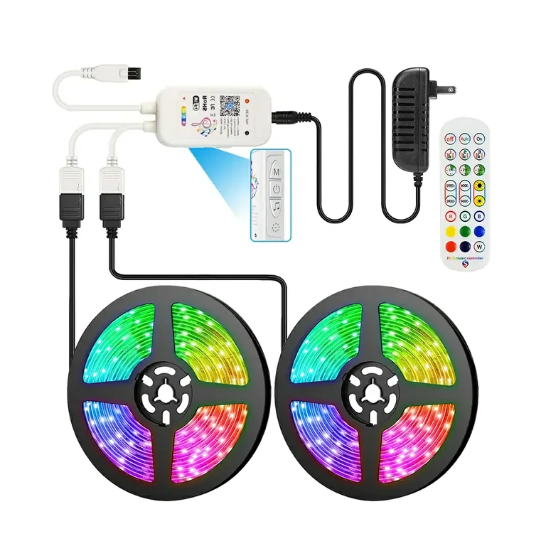 RGB LED-controllerkit met afstandsbediening Compleet pakket: WiFi-controller en afstandsbediening met 24 knoppen