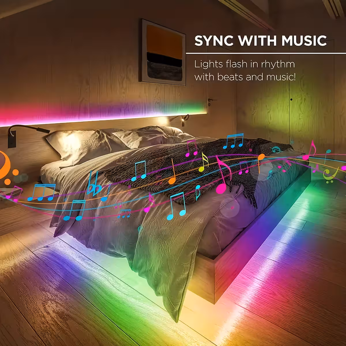 Dynamische lichteffecten volgens het ritme van de muziek