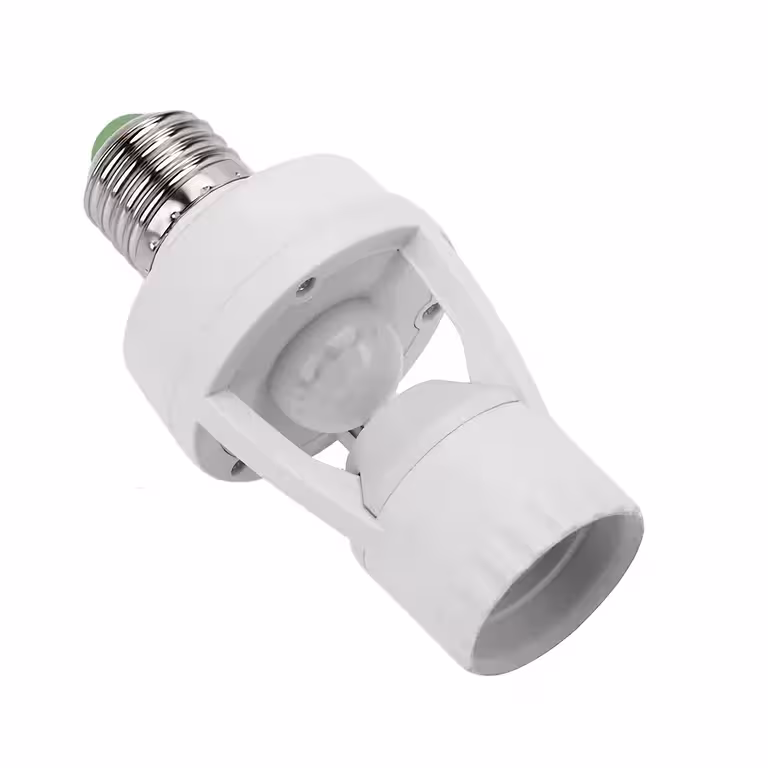 E27 fitting met PIR bewegings- en schemersensor – 360° detectie, instelbare timer