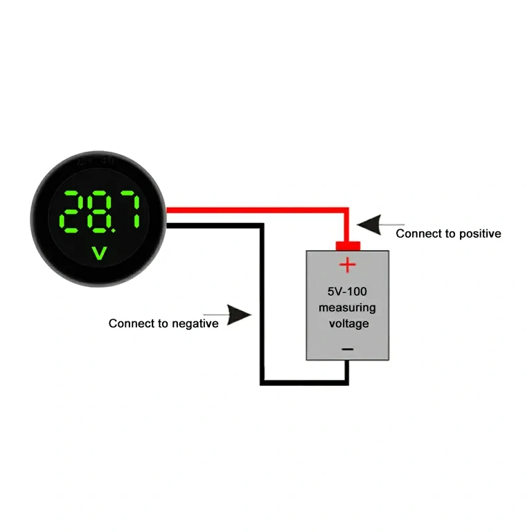 12V autobatterij spanningsmeter met digitaal display