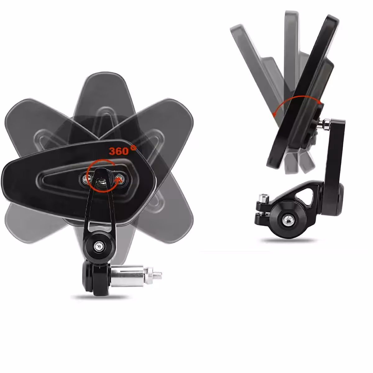 Opvouwbare spiegels met 360° pivot, eenvoudig verstelbaar en monteerbaar