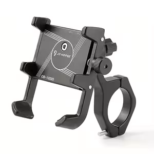Verstelbare telefoonhouder voor motorfiets, fiets, elektrische step en ATV – zwart aluminium