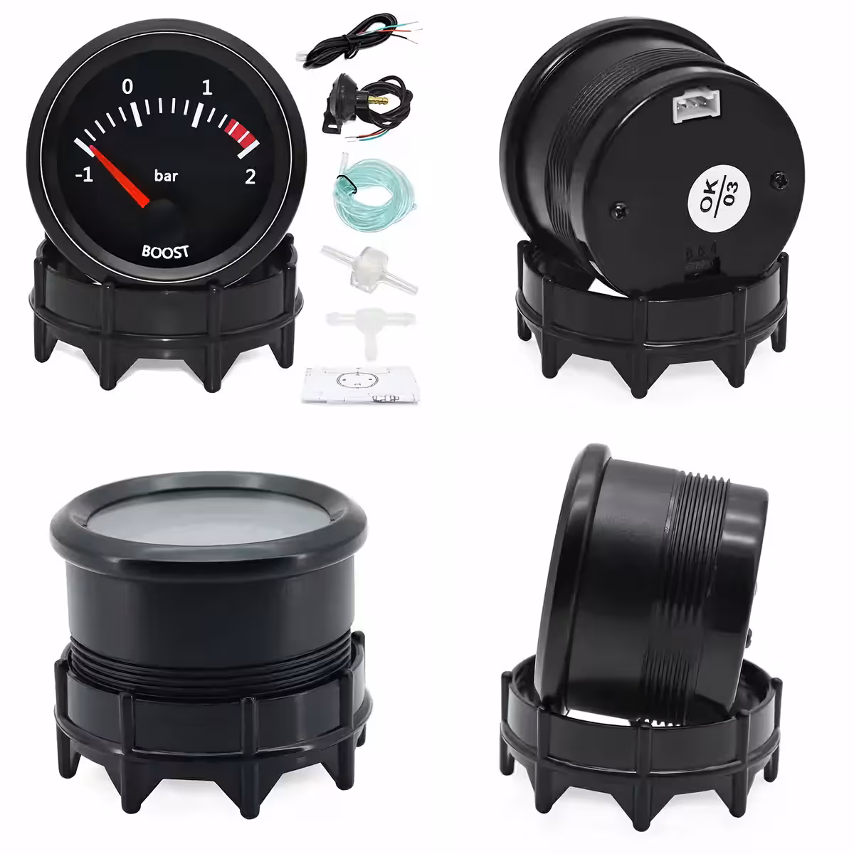 Schema en voorbeeld voor installatie van boost-meter op motor