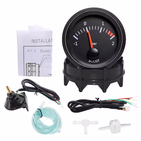 Turbo boost manometer 2 bar – 52mm manometer met indicator en montagebeugel