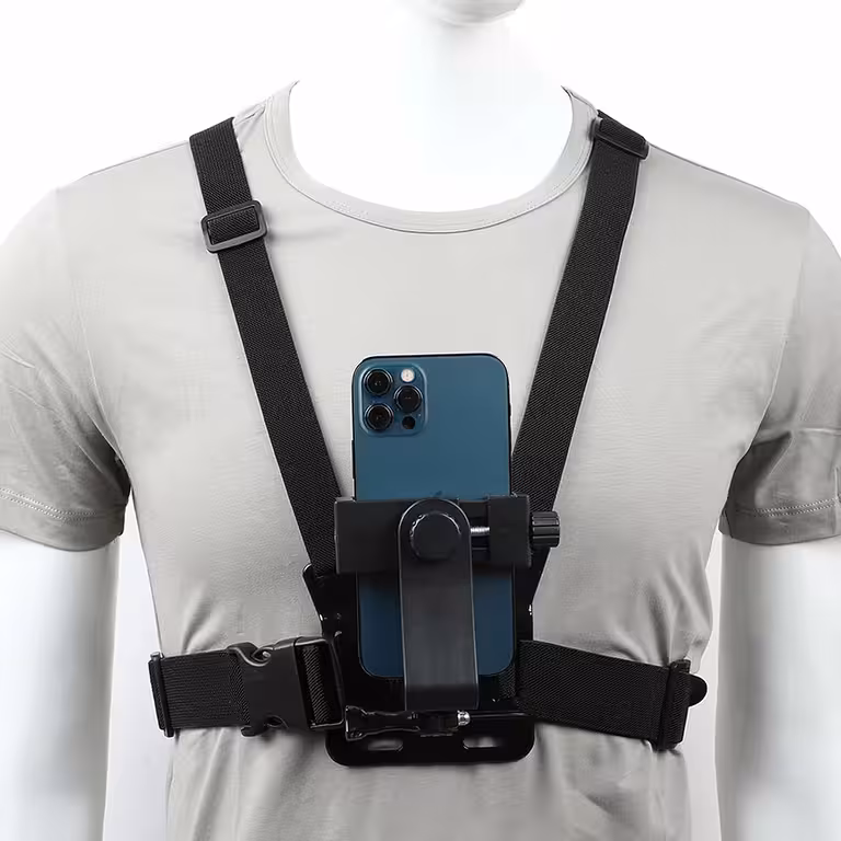 Borst harnas voor telefoon en GoPro camera – verstelbaar chest mount systeem