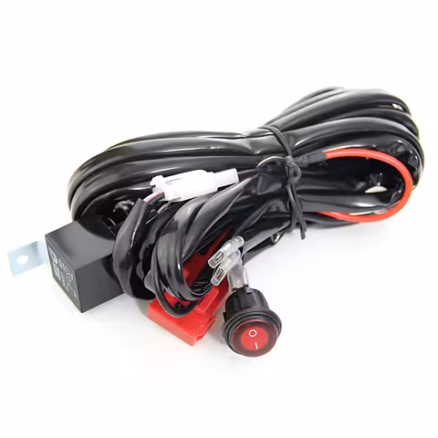 Kabelset LED auto/motor spot – 12V, relais 40A, zekering 30A, compatibel met LED BAR