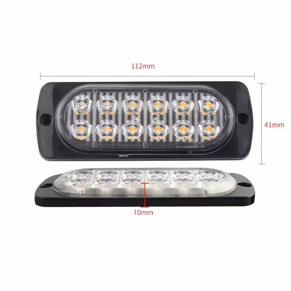 Water- en stofbestendige gele autostroboscoop, geschikt voor alle weersomstandigheden