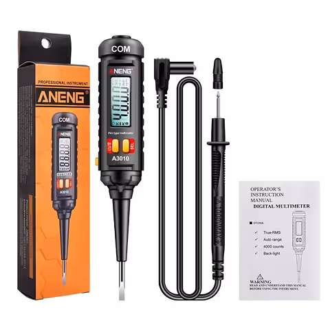 Digitale spanningsmeter 12V/24V/220V – automatische multimeter pen met professioneel display en NCV