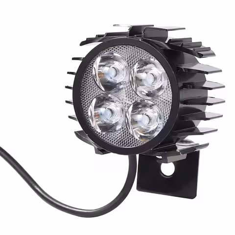 LED koplamp met geïntegreerde claxon voor elektrische scooter en fiets – 12V–72V krachtig en duurzaam