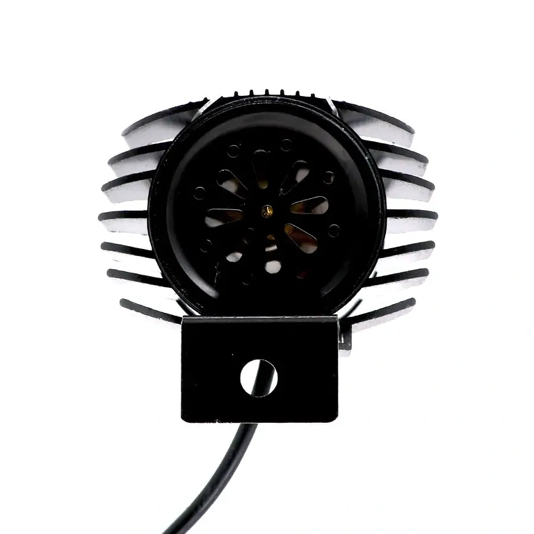 Achteraanzicht van koplamp met geïntegreerde elektronische claxon