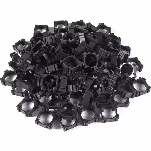 Set van 100 modulaire houders voor Li-Ion 18650 cellen – ABS klemmen voor batterijbank