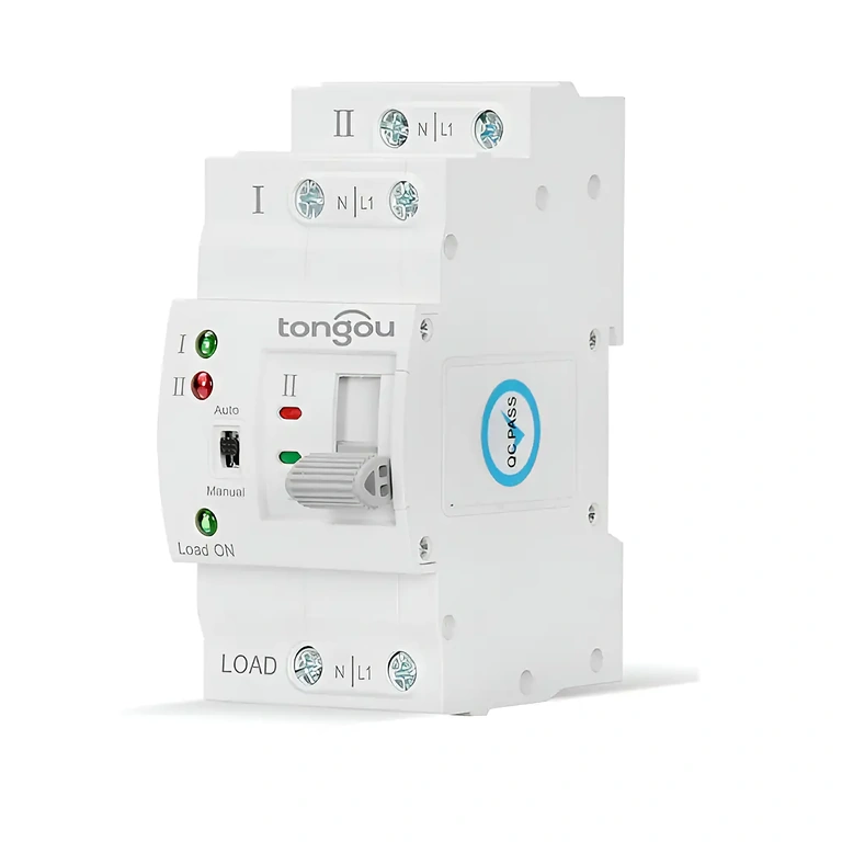 Zijaanzicht van ATS Zijaanzicht automatische overschakelaar
