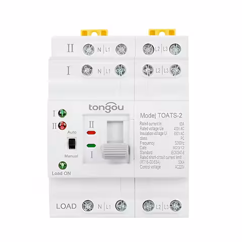 Driefasige ATS automatische transfer switch voor fotovoltaïsche panelen en back-up stroom