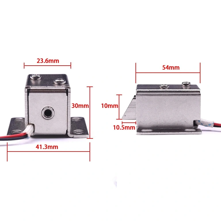 Afmetingen van 12V elektromagnetisch slot weergegeven in afbeelding