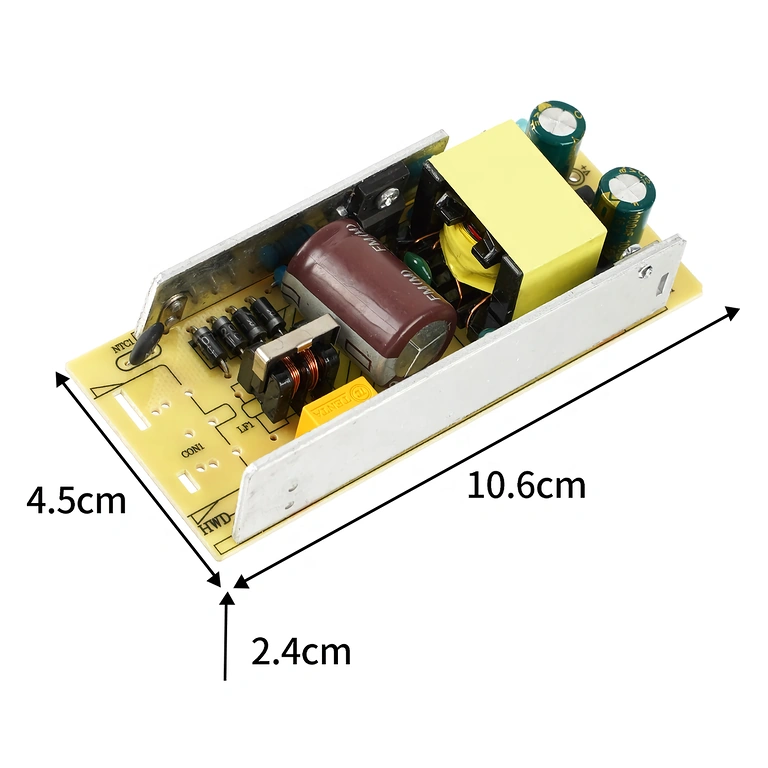 Compacte 12V 5A voeding, ideaal voor kleine ruimtes