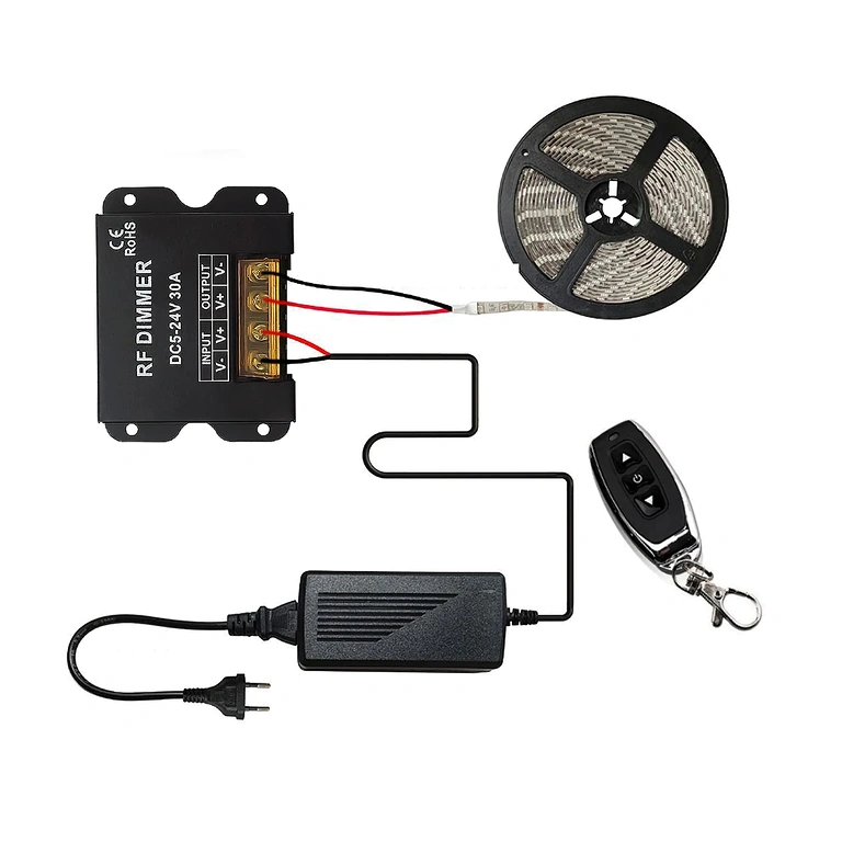 Aansluitschema voor LED-strip dimmer DC 5V 12V 24V 30A