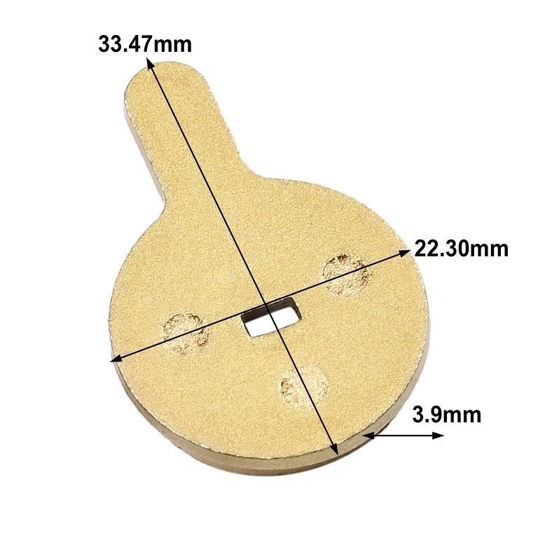 Afmetingen remblokken: 33,5 x 22,3 x 3,9 mm