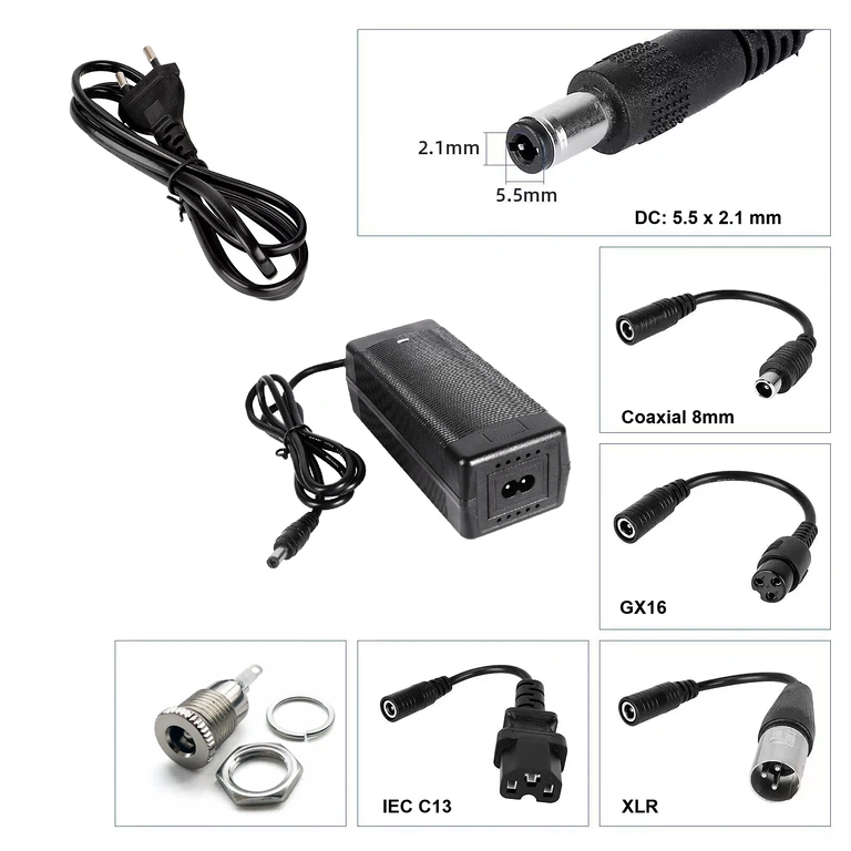 60V–67,2V 2A oplader met IEC C13 connector voor CityCoco, Harley en driewielers