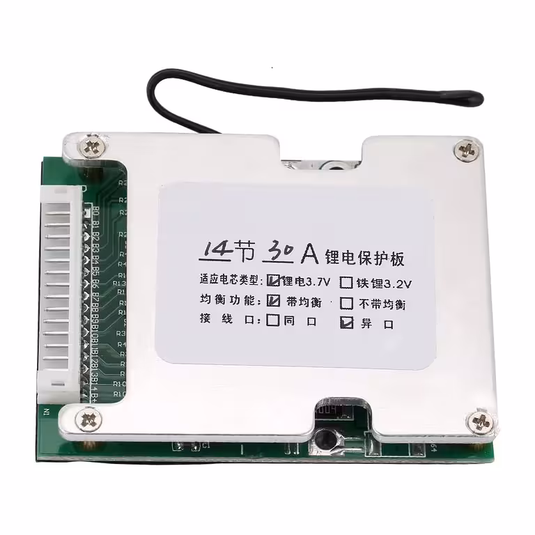 BMS 14S 52V 30A voor Li-Ion batterijen – bescherming en balans van accu’s