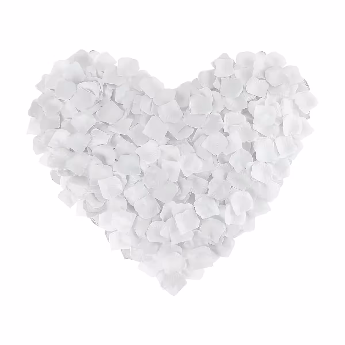 Decoratieve set van witte kunstbloemblaadjes van textiel